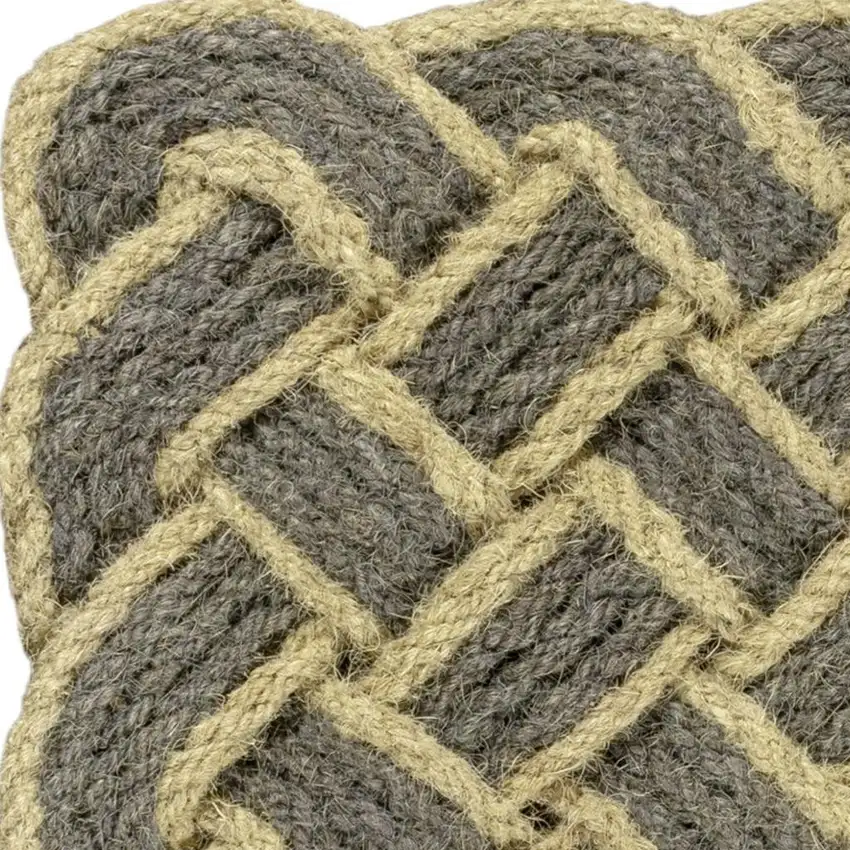 Gray And Light Yellow Geometric Handmade Indoor Outdoor Area Rug Photo 2