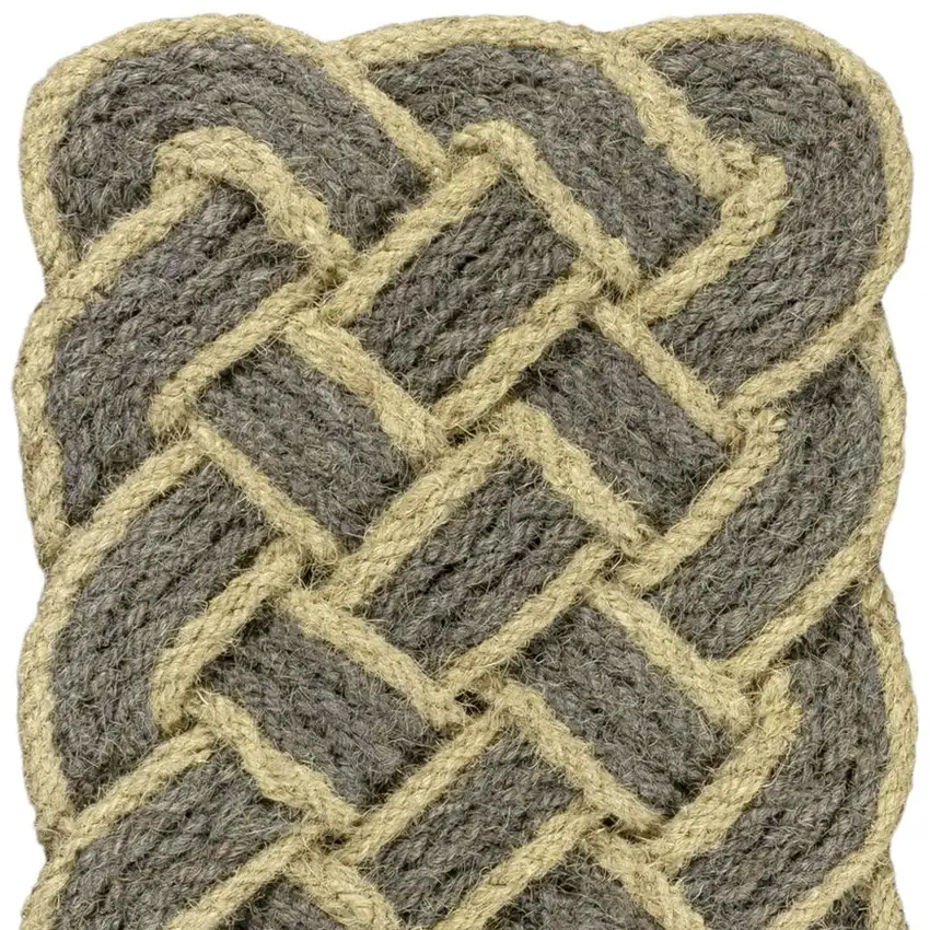 Gray And Light Yellow Geometric Handmade Indoor Outdoor Area Rug Photo 3