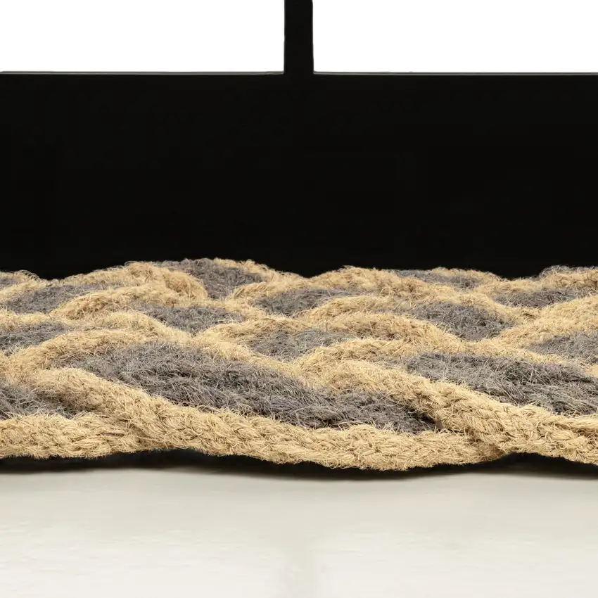 Gray And Light Yellow Geometric Handmade Indoor Outdoor Area Rug Photo 9