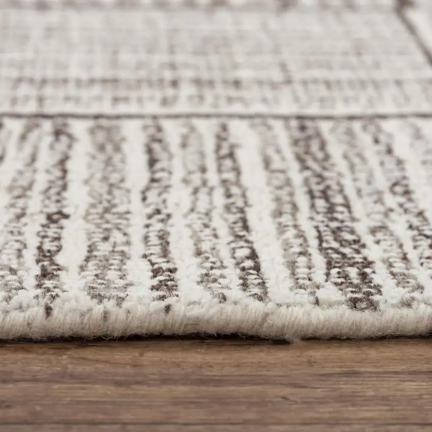 Gray And Natural Wool Checkered Hand Tufted Area Rug Photo 1