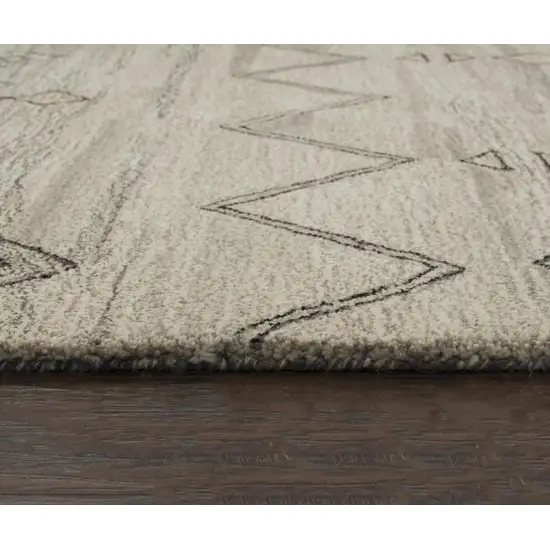 Gray And Natural Wool Tribal Hand Tufted Area Rug Photo 2