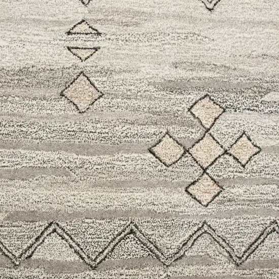 Gray And Natural Wool Tribal Hand Tufted Area Rug Photo 4