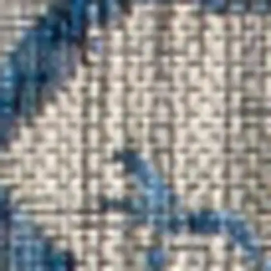 Gray And Navy Blue Medallion Indoor Outdoor Area Rug Photo 2