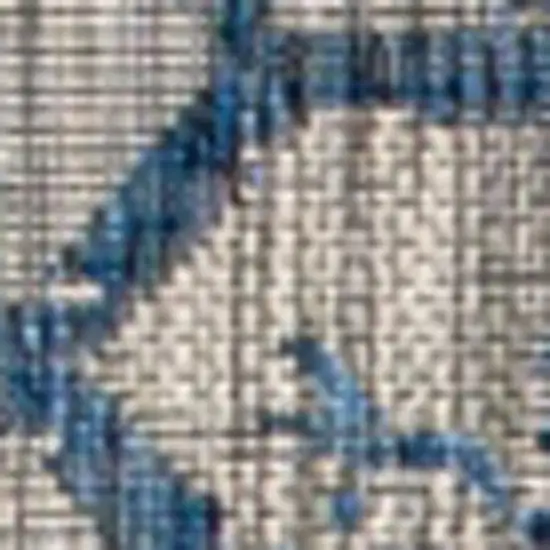 Gray And Navy Blue Medallion Indoor Outdoor Area Rug Photo 3