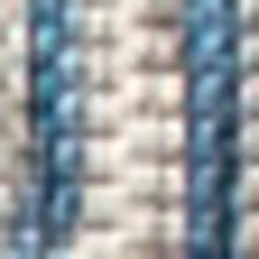 Gray And Navy Blue Medallion Indoor Outdoor Area Rug Photo 3