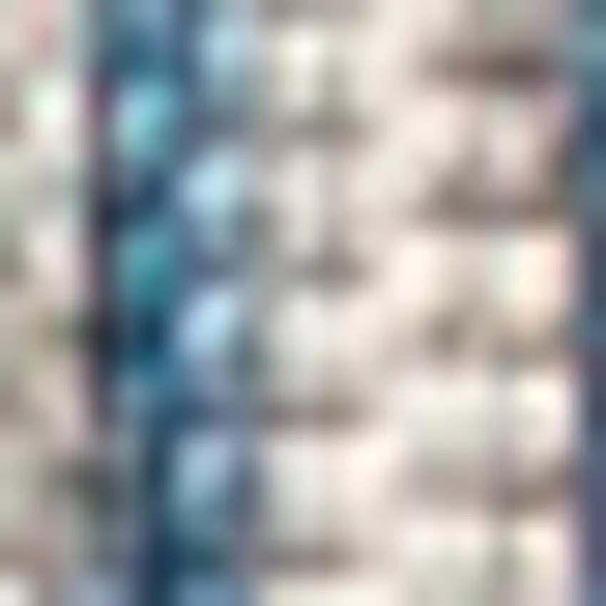 Gray And Navy Blue Medallion Indoor Outdoor Area Rug Photo 2