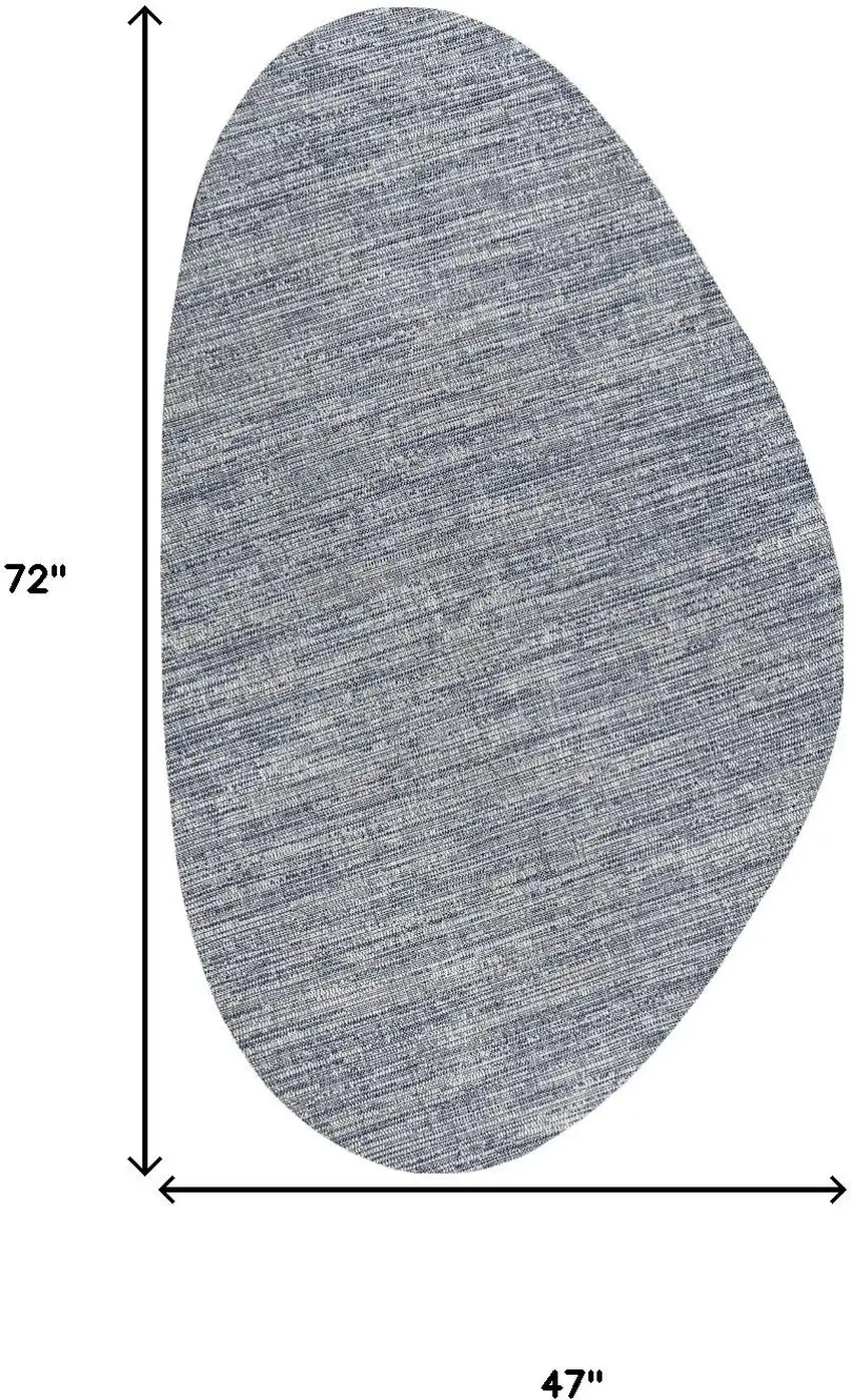 Gray And Navy Blue Medallion Indoor Outdoor Area Rug Photo 5