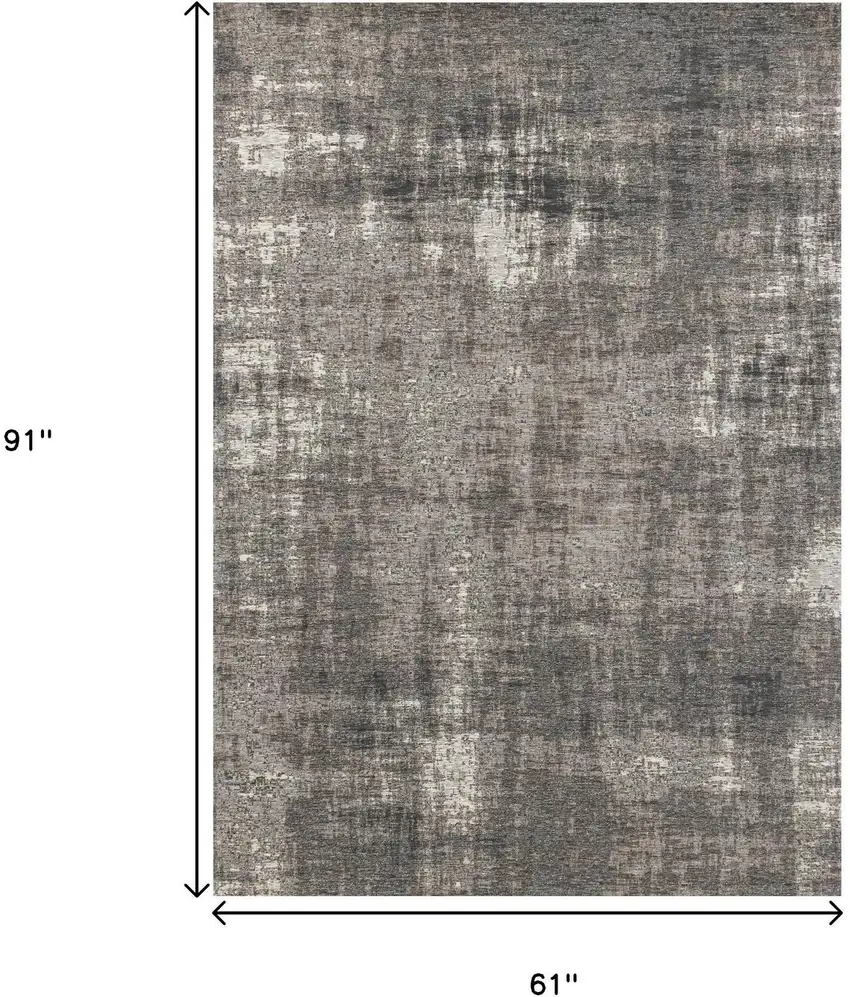 Gray And Off White Abstract Area Rug Photo 2
