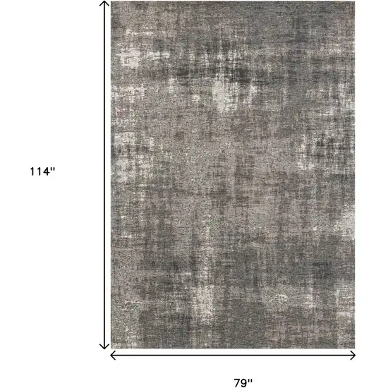 Gray And Off White Abstract Area Rug Photo 3