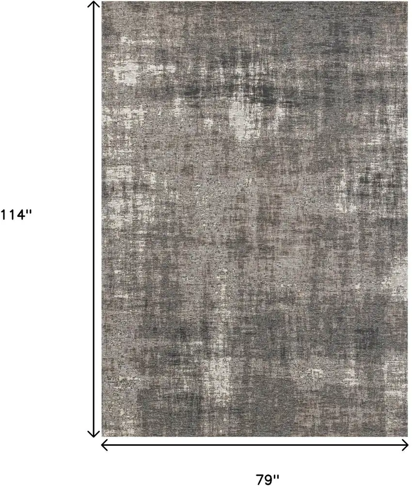 Gray And Off White Abstract Area Rug Photo 3