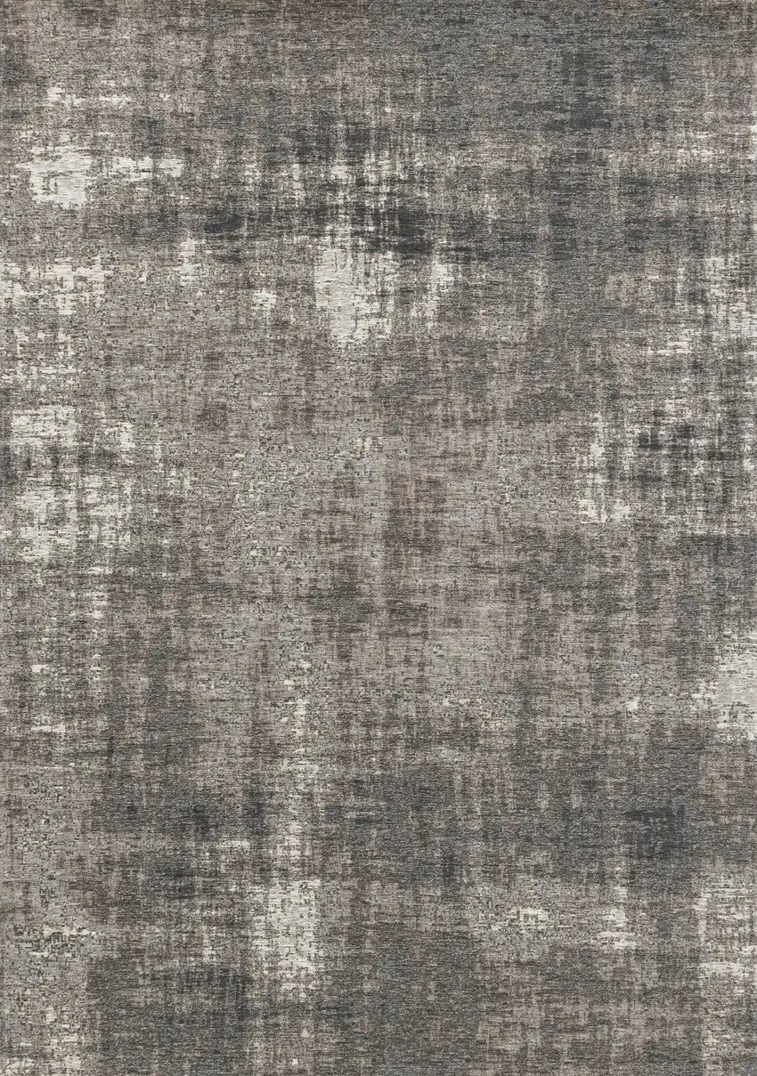 Gray And Off White Abstract Area Rug Photo 2
