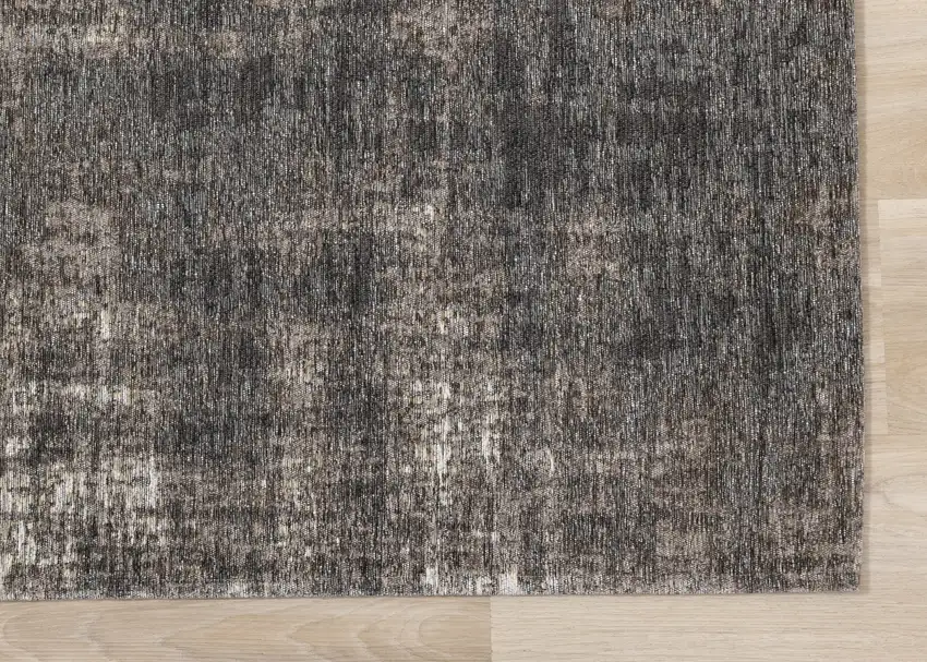 Gray And Off White Abstract Area Rug Photo 9