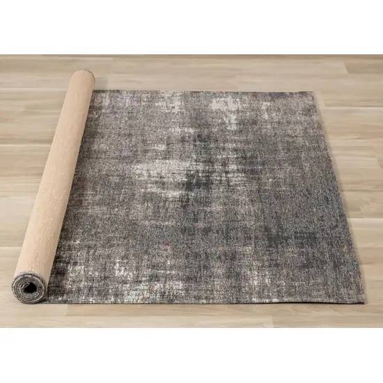 Gray And Off White Abstract Area Rug Photo 7