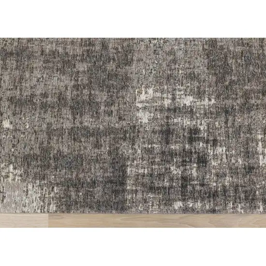 Gray And Off White Abstract Area Rug Photo 8