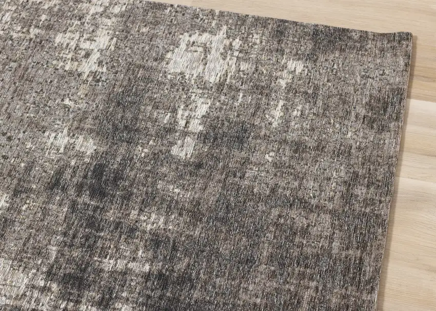 Gray And Off White Abstract Area Rug Photo 8