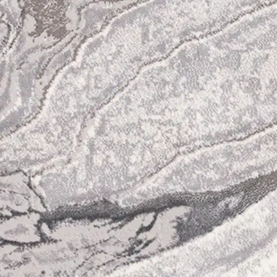 Gray And Off White Abstract Area Rug Photo 4