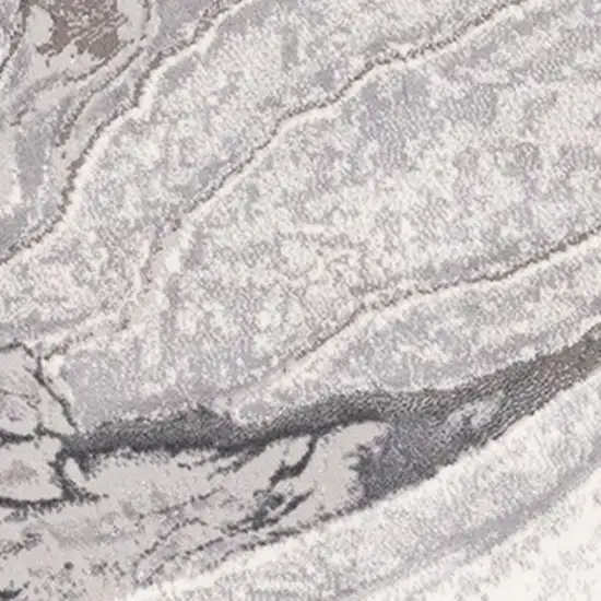 Gray And Off White Abstract Area Rug Photo 4