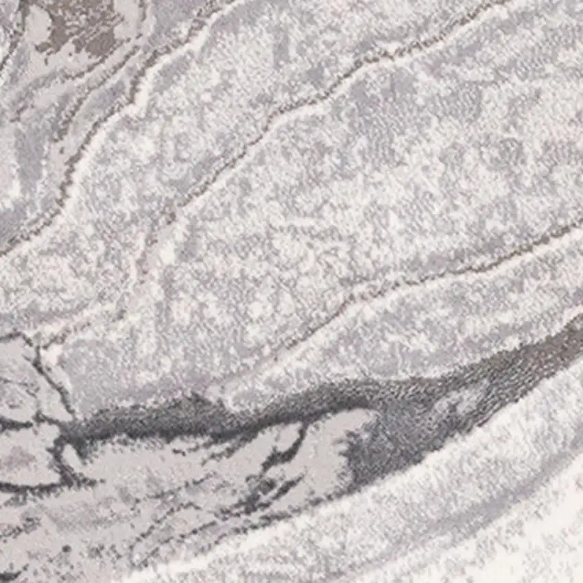 Gray And Off White Abstract Area Rug Photo 4