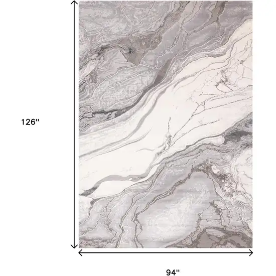 Gray And Off White Abstract Area Rug Photo 3