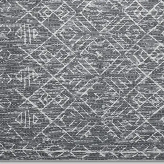 Gray And Off White Abstract Geometric Washable Area Rug Photo 3