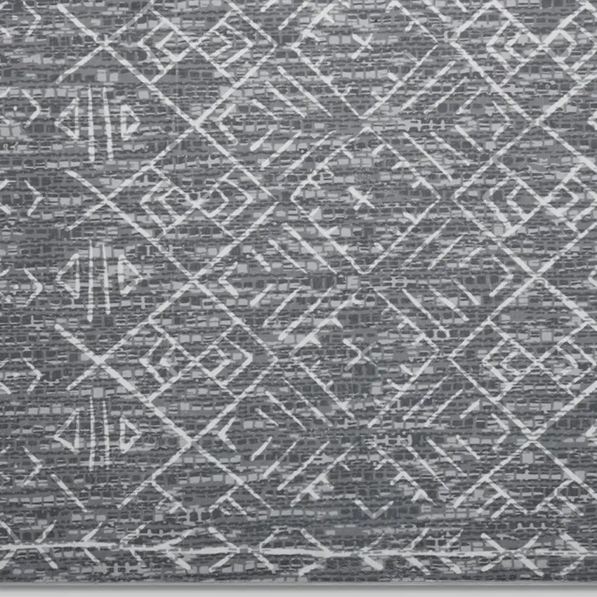 Gray And Off White Abstract Geometric Washable Area Rug Photo 3