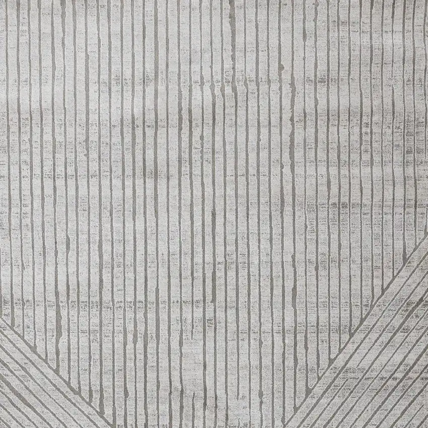 Gray And Off White Striped Area Rug Photo 4