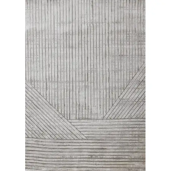 Gray And Off White Striped Area Rug Photo 2