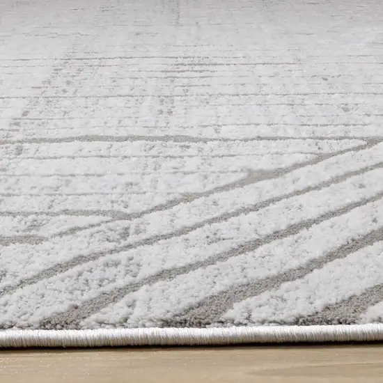 Gray And Off White Striped Area Rug Photo 9