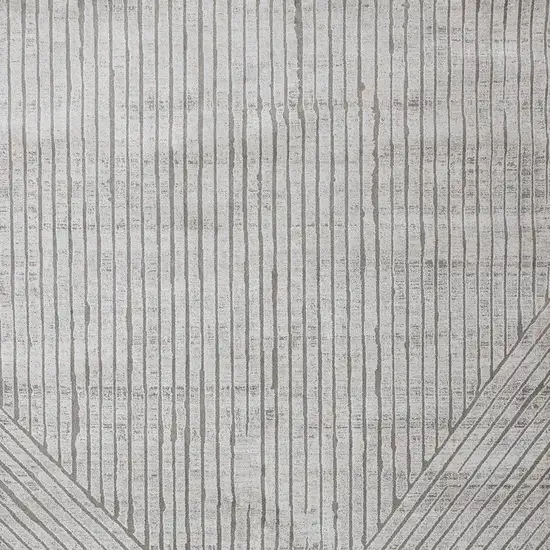 Gray And Off White Striped Area Rug Photo 5