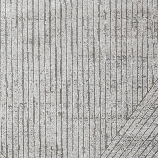 Gray And Off White Striped Area Rug Photo 4