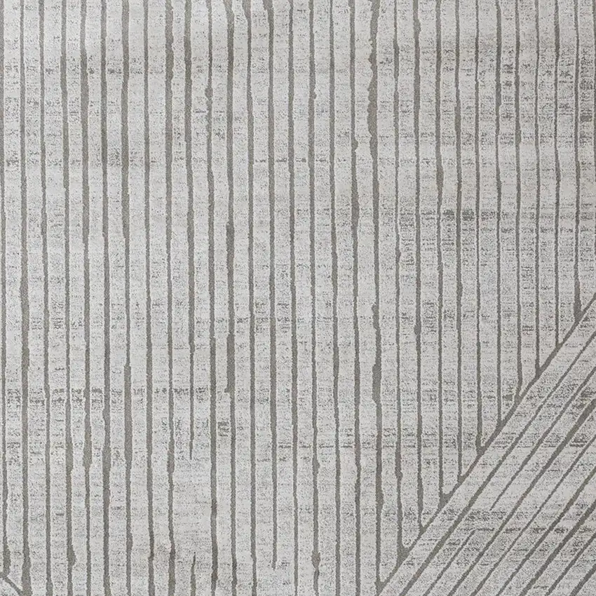 Gray And Off White Striped Area Rug Photo 4