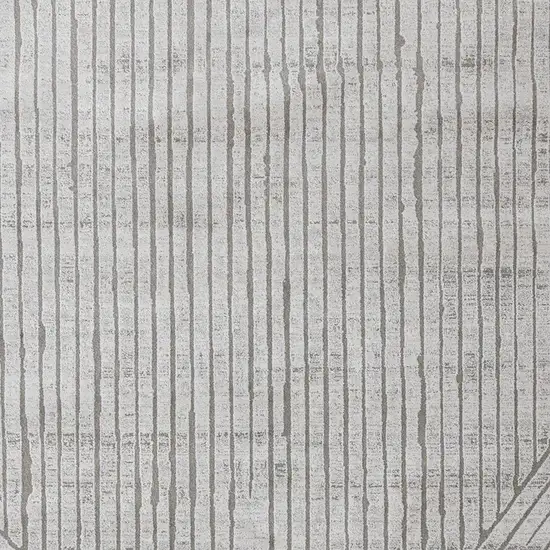 Gray And Off White Striped Area Rug Photo 4