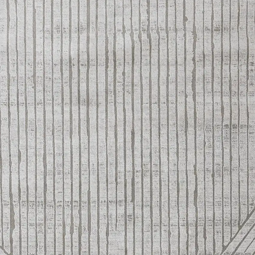 Gray And Off White Striped Area Rug Photo 4