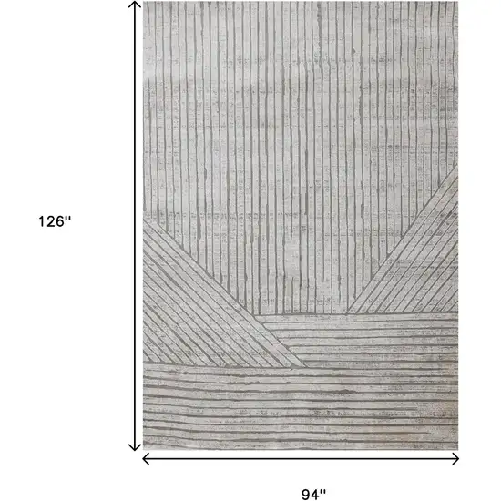 Gray And Off White Striped Area Rug Photo 3