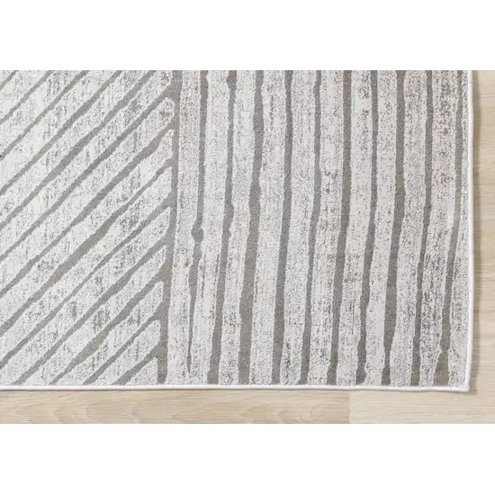 Gray And Off White Striped Area Rug Photo 9