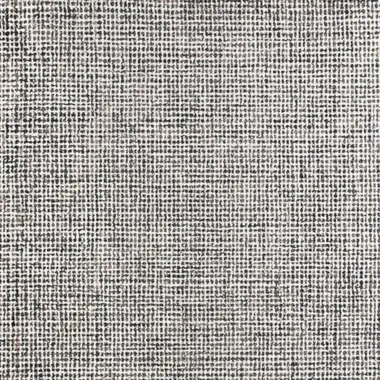 Gray And Off White Wool Checkered Hand Tufted Square Rug Photo 4