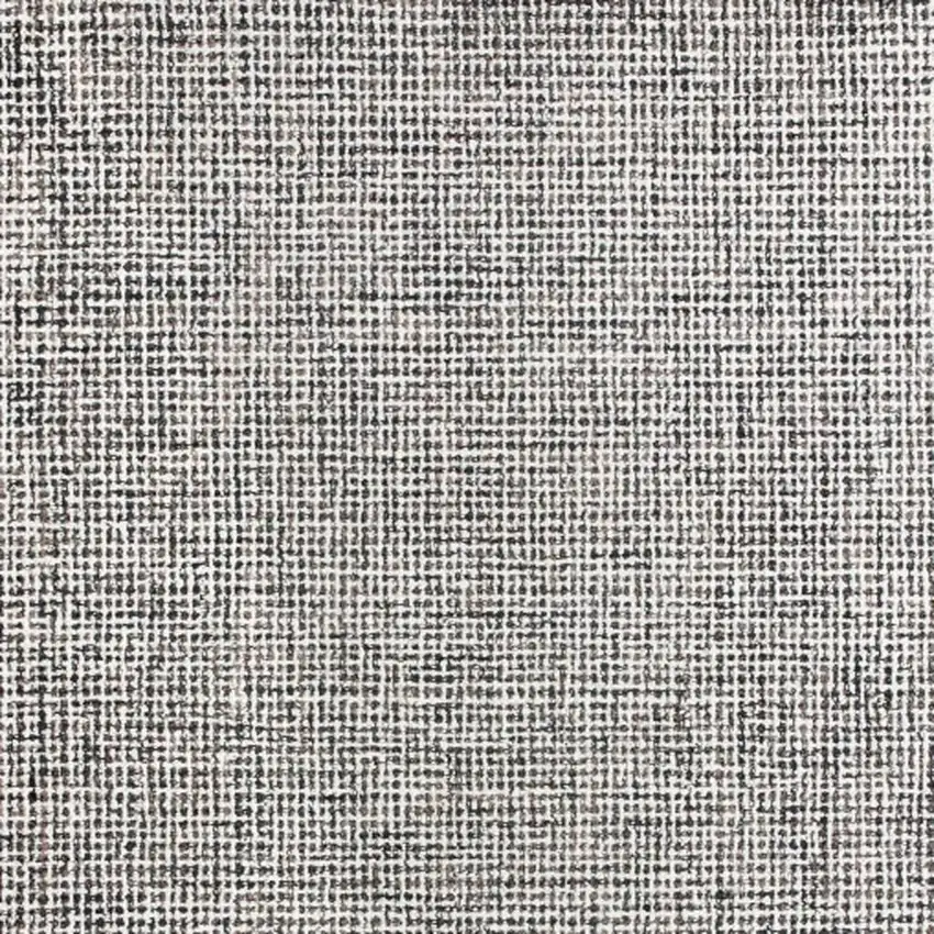 Gray And Off White Wool Checkered Hand Tufted Square Rug Photo 4