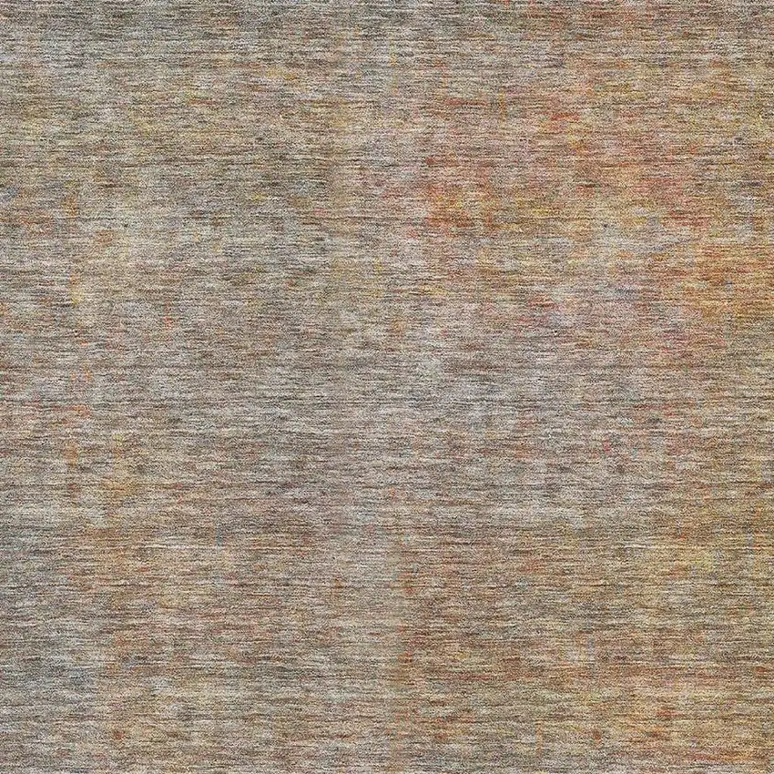 Gray And Orange Abstract Washable Area Rug With UV Protection Photo 4