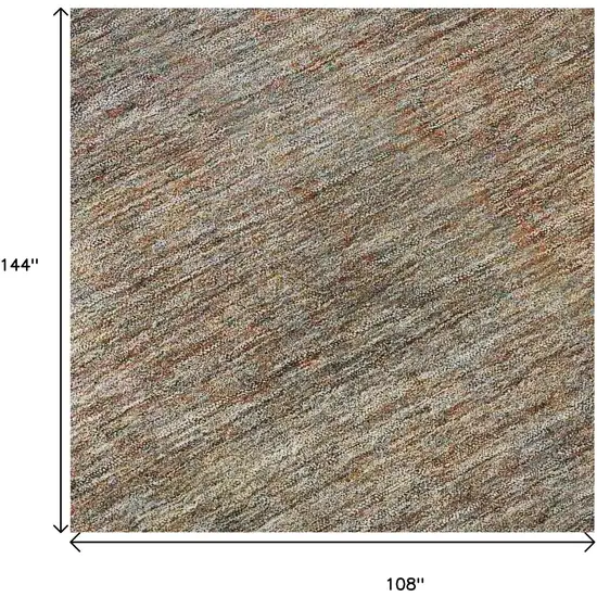 Gray And Orange Abstract Washable Area Rug With UV Protection Photo 9