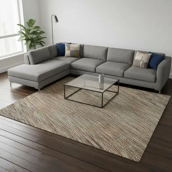 Gray And Orange Abstract Washable Area Rug With UV Protection Photo 2