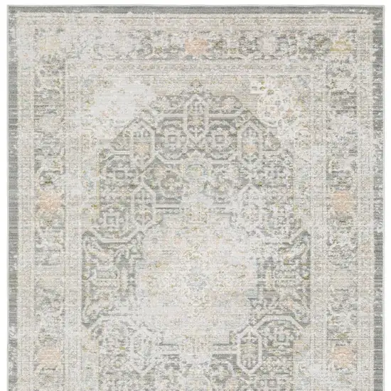 Gray And Orange Medallion Area Rug Photo 4