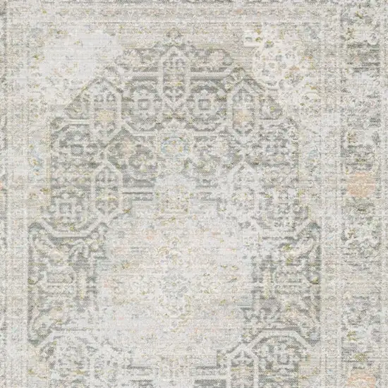 Gray And Orange Medallion Area Rug Photo 3
