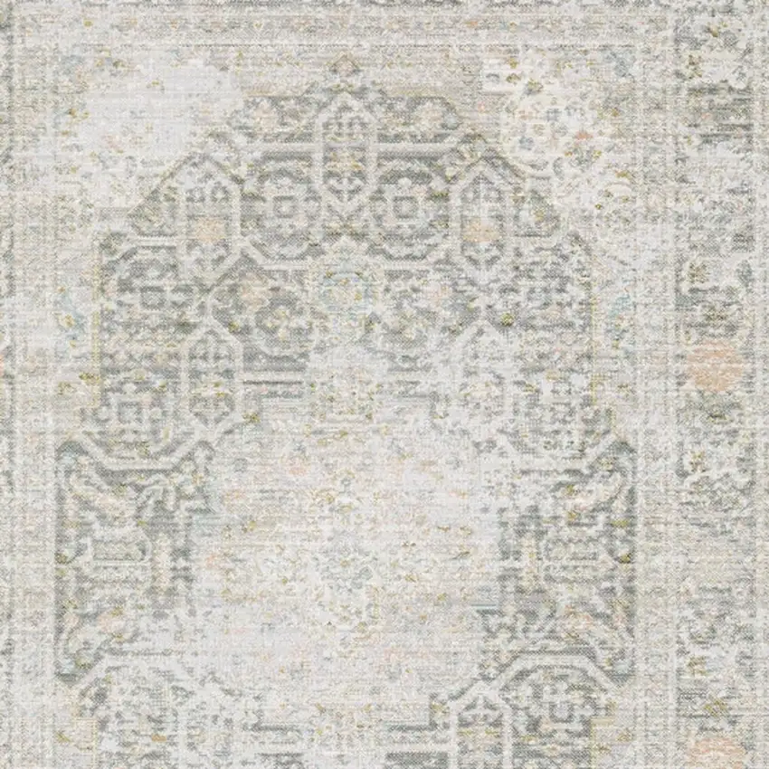Gray And Orange Medallion Area Rug Photo 3