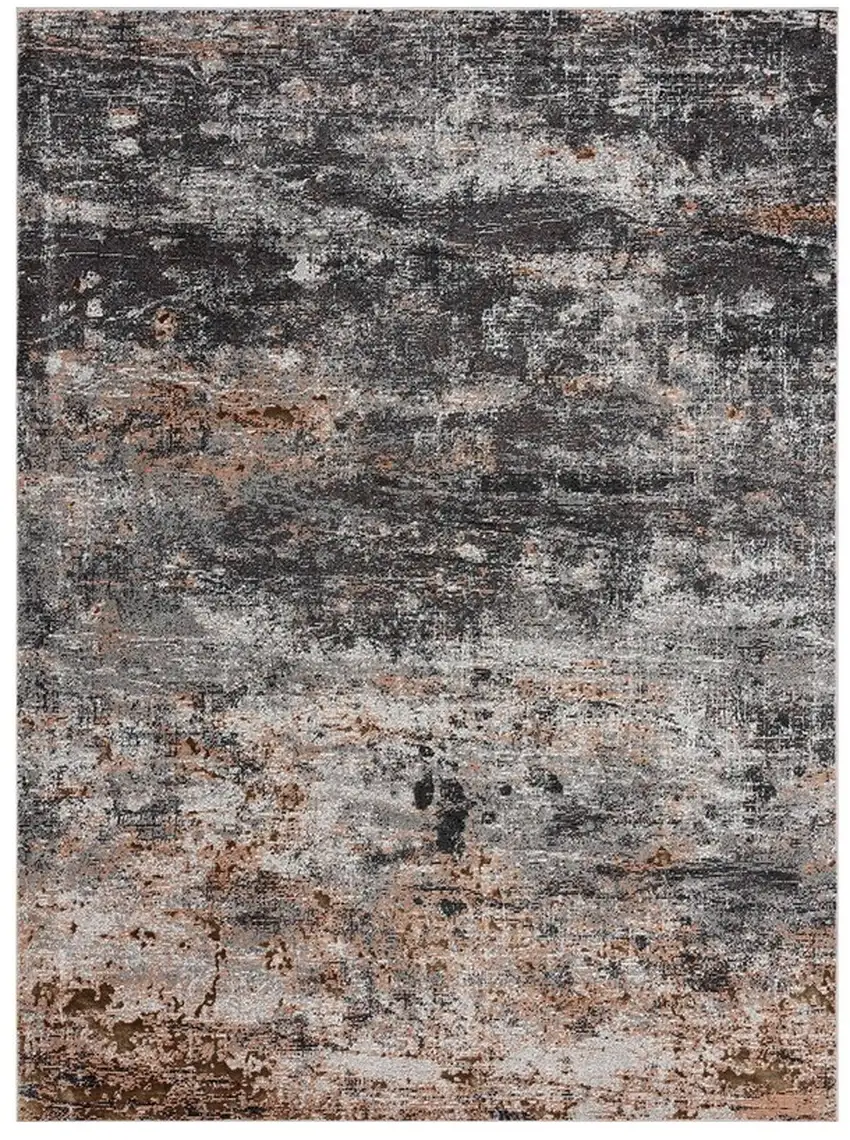 Gray And Orange Storm Area Rug Photo 2
