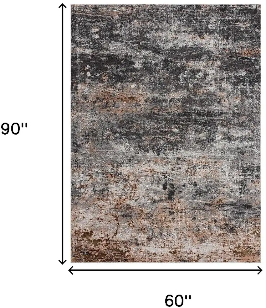 Gray And Orange Storm Area Rug Photo 3