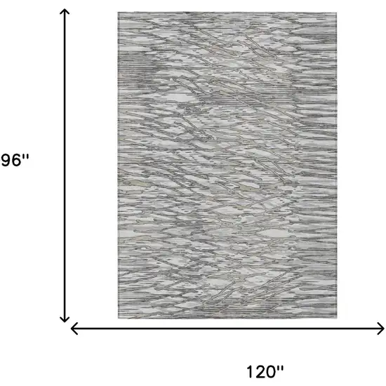 Gray And Pewter Abstract Washable Indoor Outdoor Area Rug Photo 5
