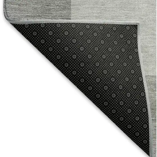 Gray And Pewter Geometric Washable Indoor Outdoor Area Rug Photo 5