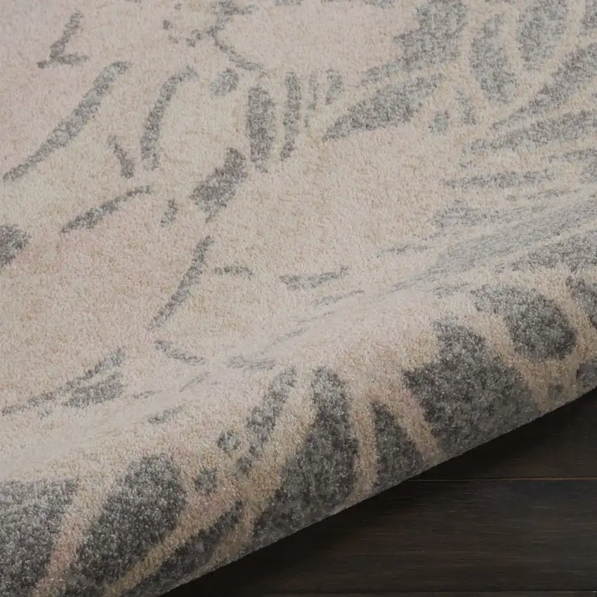 Gray And Pink Floral Area Rug Photo 7