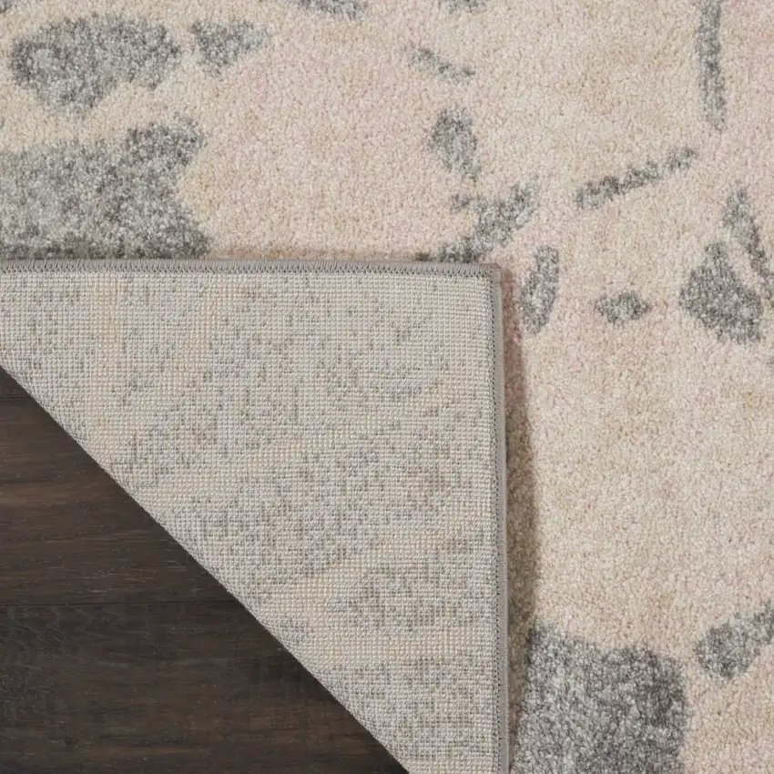 Gray And Pink Floral Area Rug Photo 9