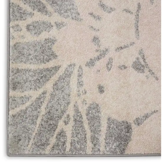 Gray And Pink Floral Area Rug Photo 8